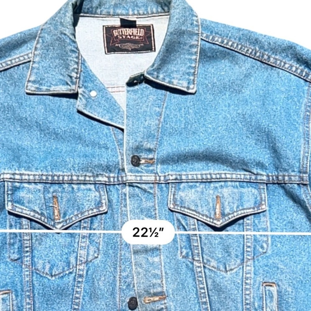 Vintage Butterfield Stage In-N-Out Burger Denim Jacket Medium Wash Mens M - Picture 6 of 7
